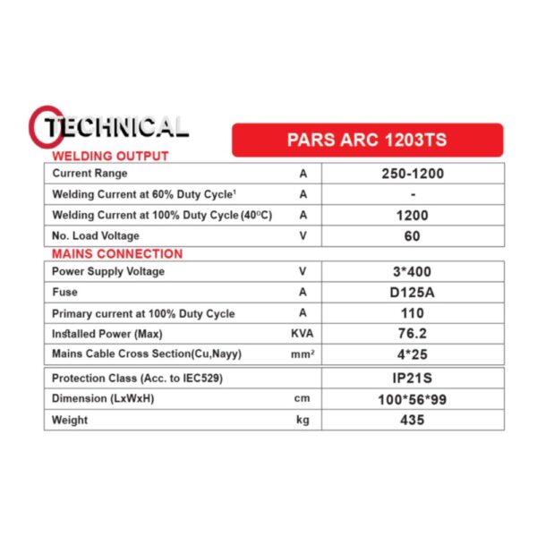 PARS ARC 1203 TS